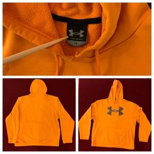 Orange Under Armour Large Hoodie with Defects (See Details Below)